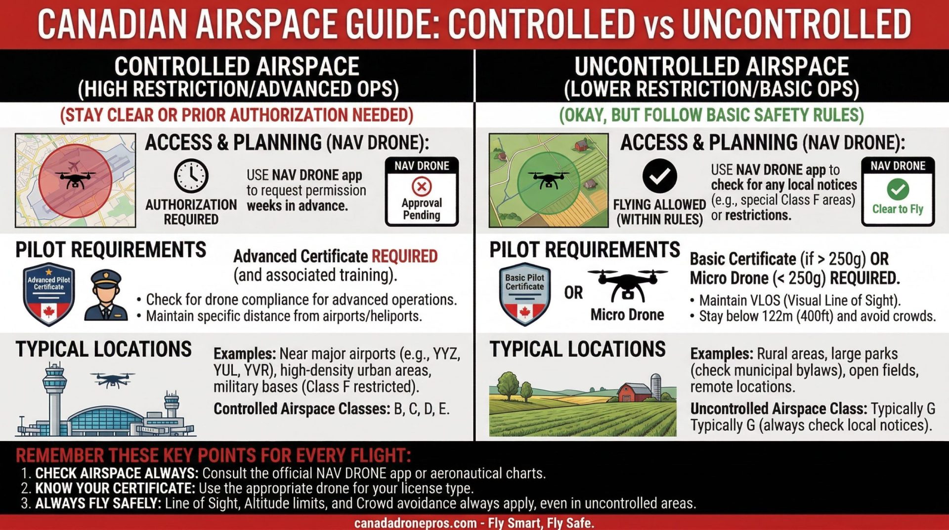 Controlled VS Uncontrolled Airspace Cheat Sheet