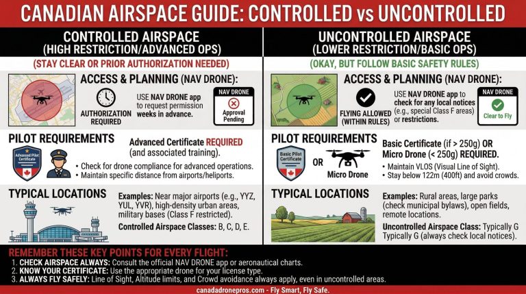 Uncontrolled vs Controlled Airspace in Canada w/ Cheat Sheet